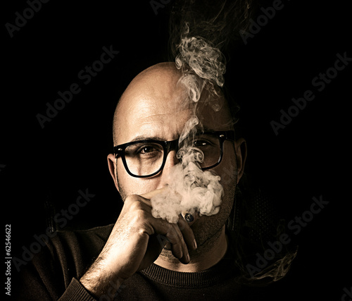 Smoking man photo