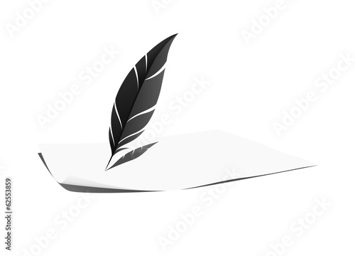 Feather and paper