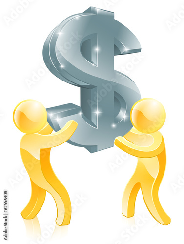 Dollar sign gold people