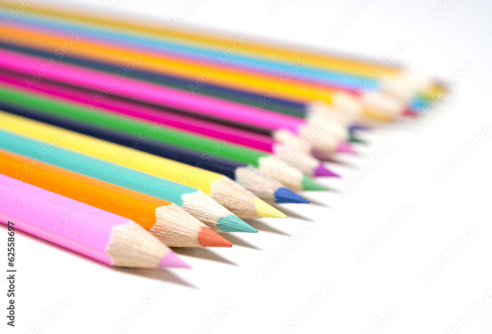 Set of drawing color pencils with copy space Set of drawing color pencils with copy space