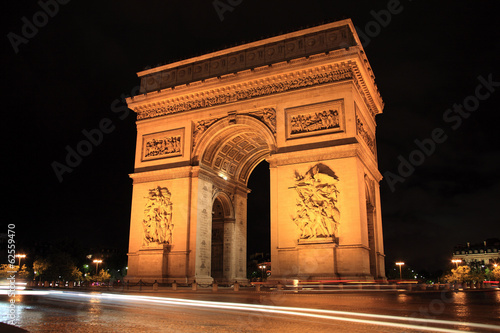 Arc De Triomphe at night © Tony Baggett