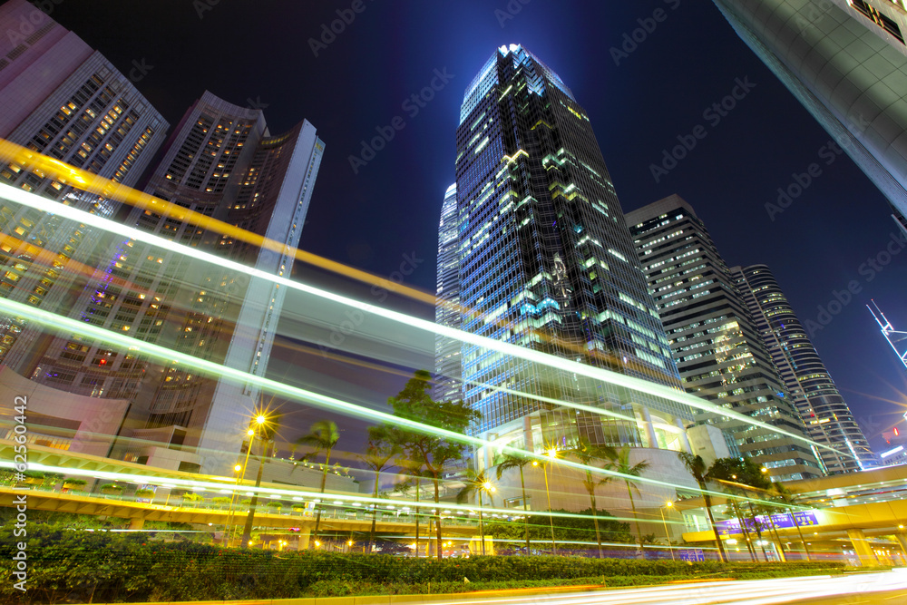 Obraz premium Hong Kong city with traffic