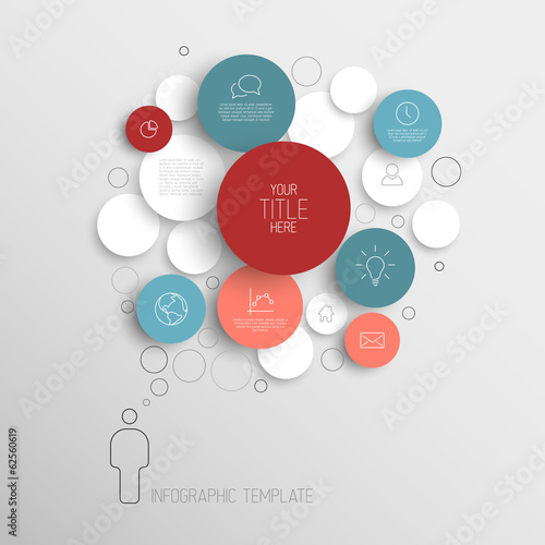 Dark Vector abstract circles infographic template