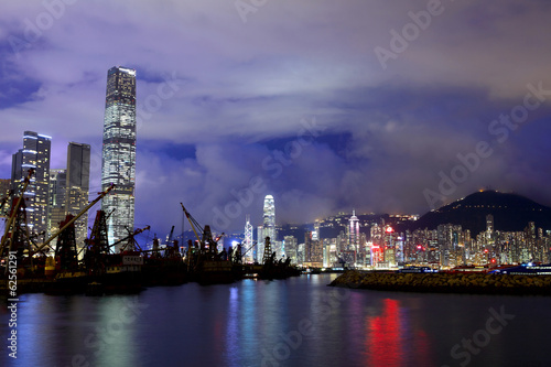 Kowloon side in Hong Kong at night