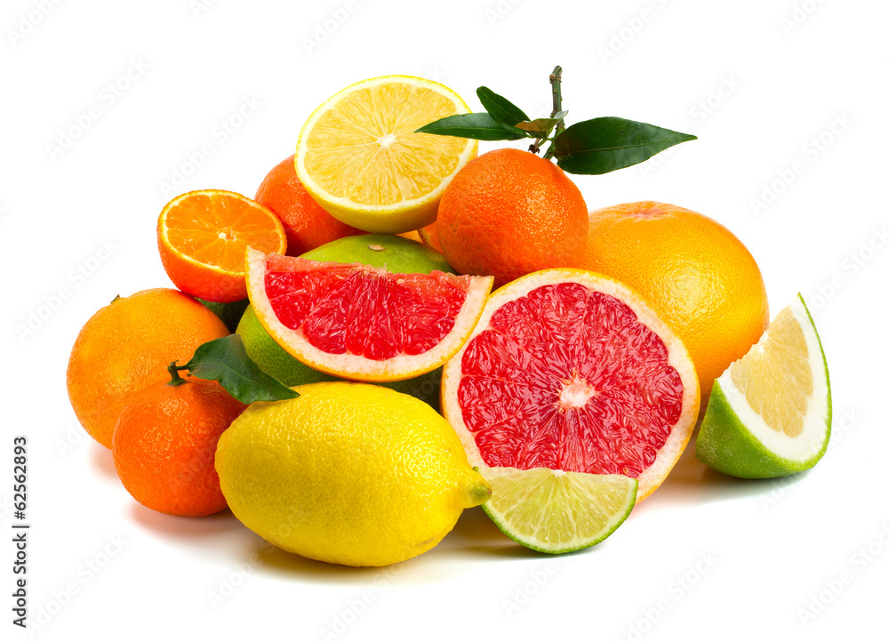 citrus fruits isolated on white background citrus fruits isolated on white background