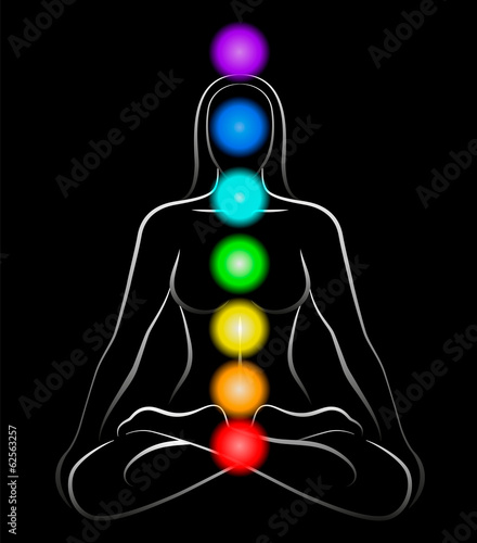 Chakras Woman Black