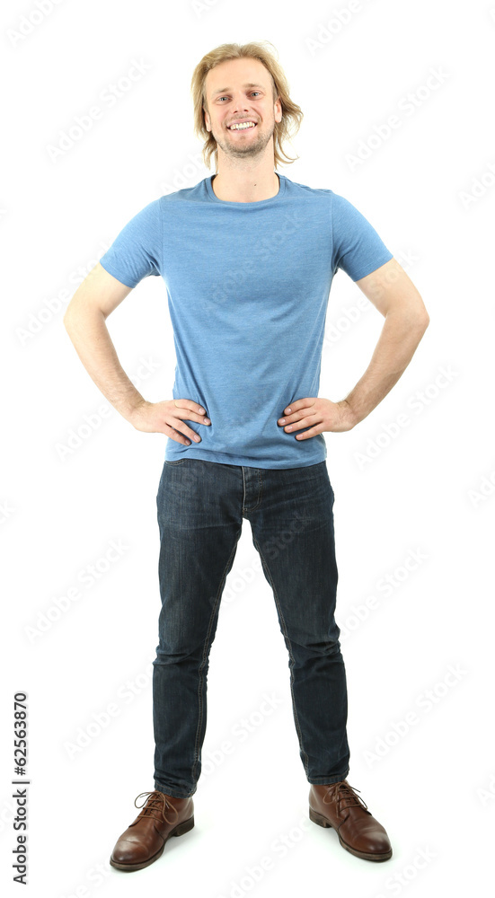 Fototapeta premium Handsome young man isolated on white