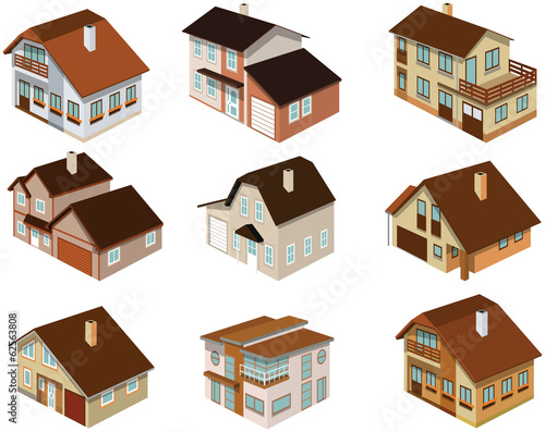 City houses in perspective