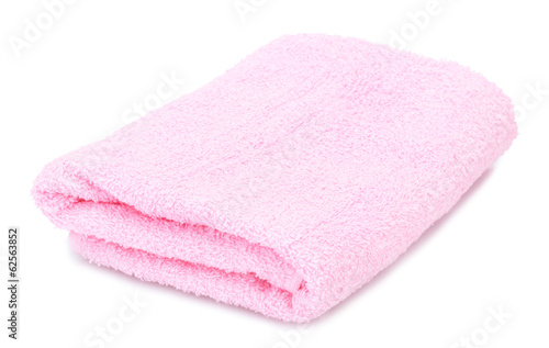pink towel isolated on white