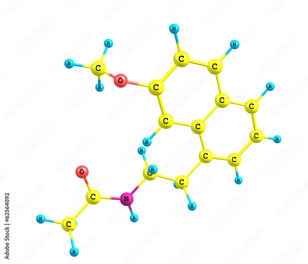 Agomelatine molecular structure isolated on white Agomelatine molecular structure isolated on white