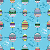 Abstract easter vector seamless background with colored eggs.