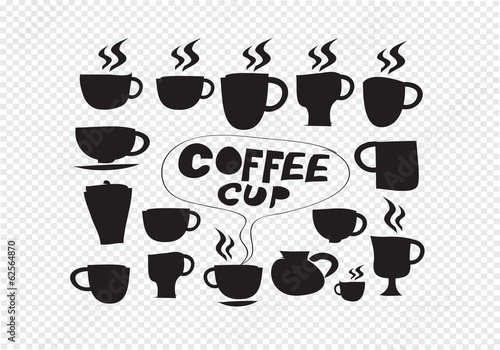 Coffee cup set hand drawing