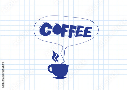 Coffee cup set hand drawing