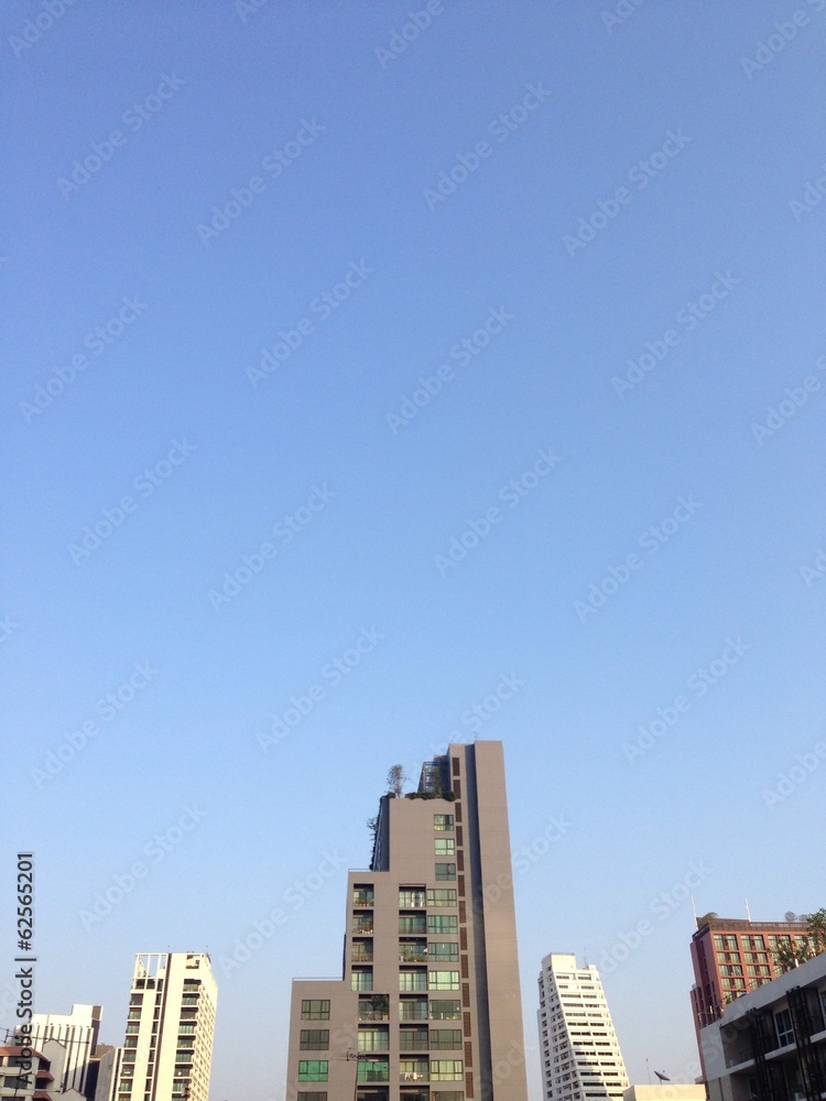 building in blue sky building in blue sky