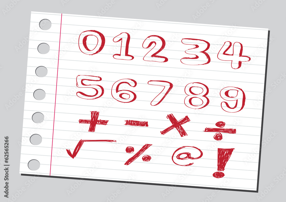 sketch numbers and mathematics symbols sketch numbers and mathematics symbols