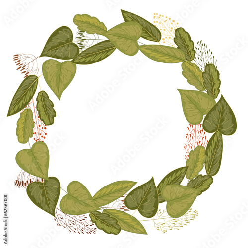 Wreath of leaves and grasses