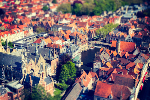 Aerial view of Bruges (Brugge), Belgium.