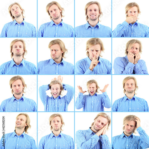 Collage of handsome emotion...