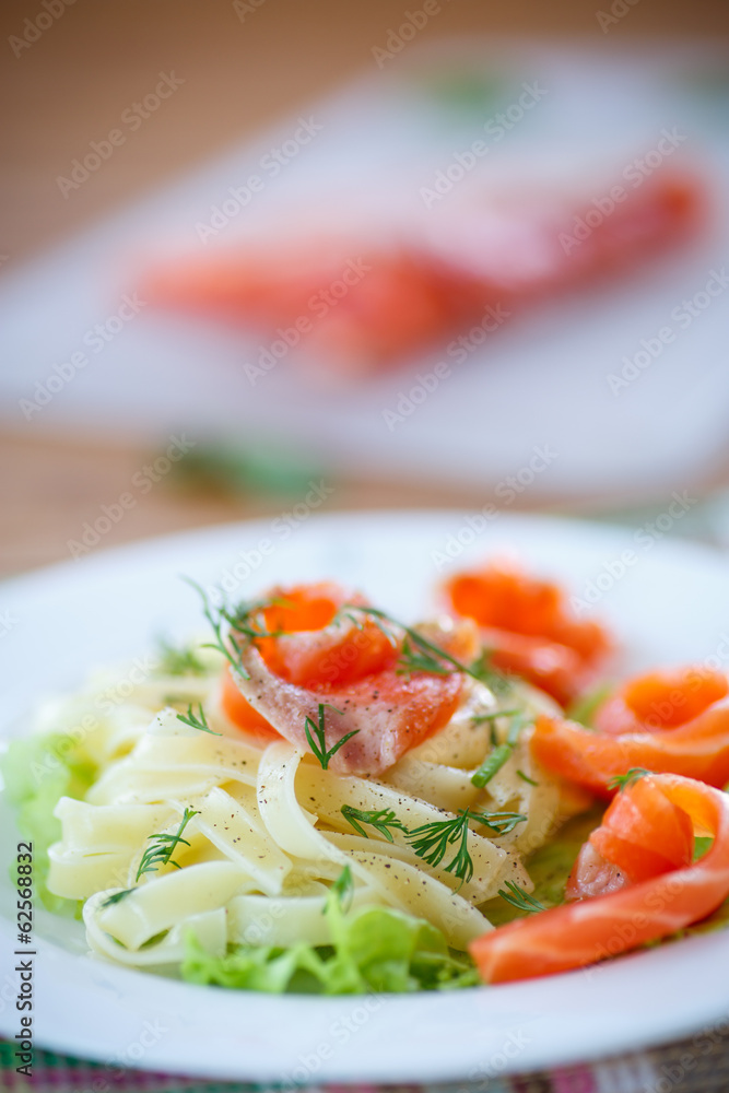 vermicelli with salted salmon and sauce vermicelli with salted salmon and sauce
