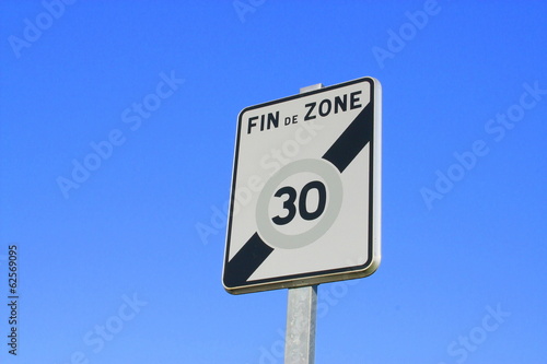 panneau"fin de zone 30"