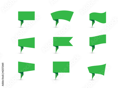 RETRO PAPER PIN POSTER (origami post flag button icon)