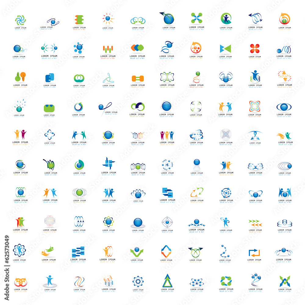 Abstract Icons Set - Isolated On White Background