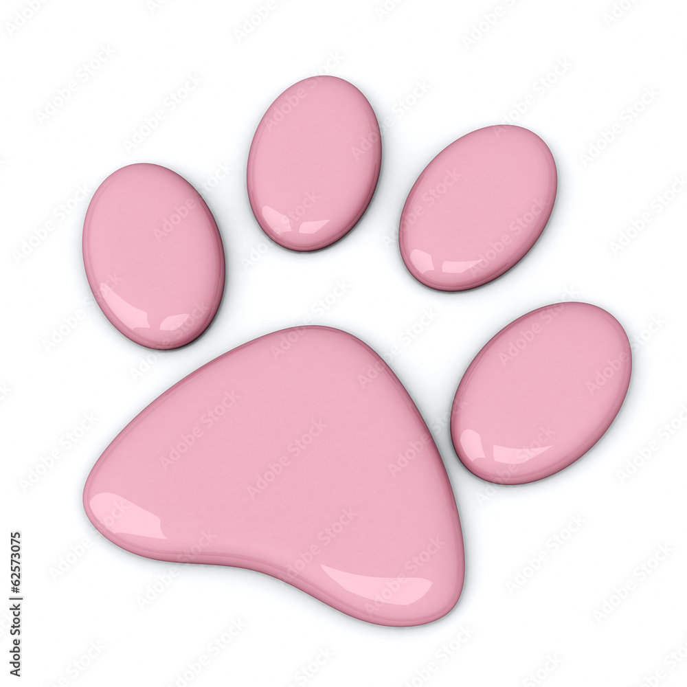 Pink paw, 3d Pink paw, 3d