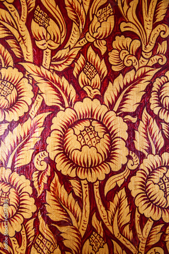 Wallpaper Mural Wooden doors carved into lotus, decorated with stained glass, Th Torontodigital.ca