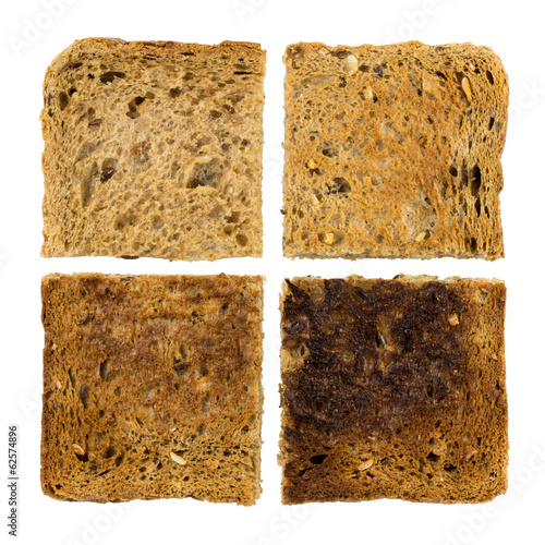 vier Brotscheiben zu einem