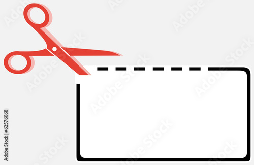 cut out coupon rectangle shape with scissors