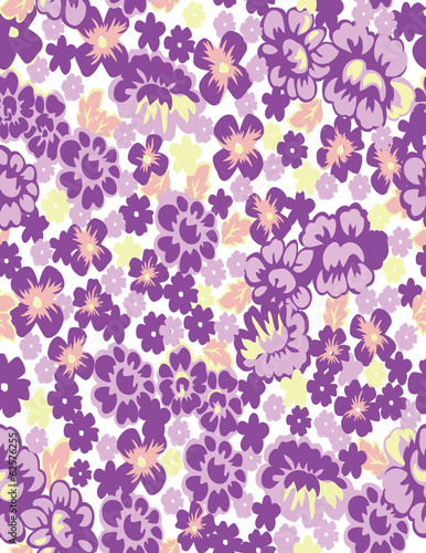 Ilustracion vectorial de patron de flores.