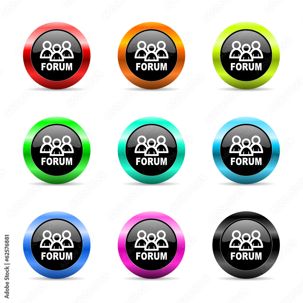 forum icon vector set