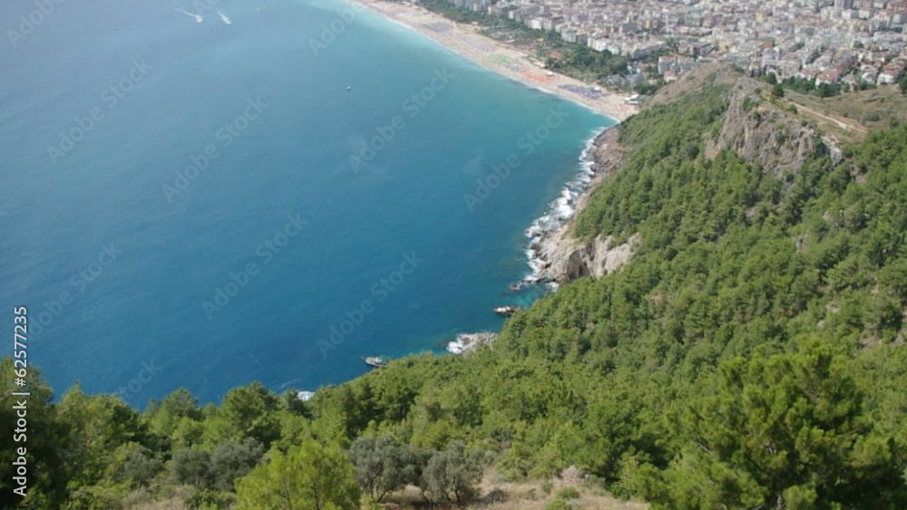 View of the city from fortress. Alanya. Turkey. View of the city from fortress. Alanya. Turkey.