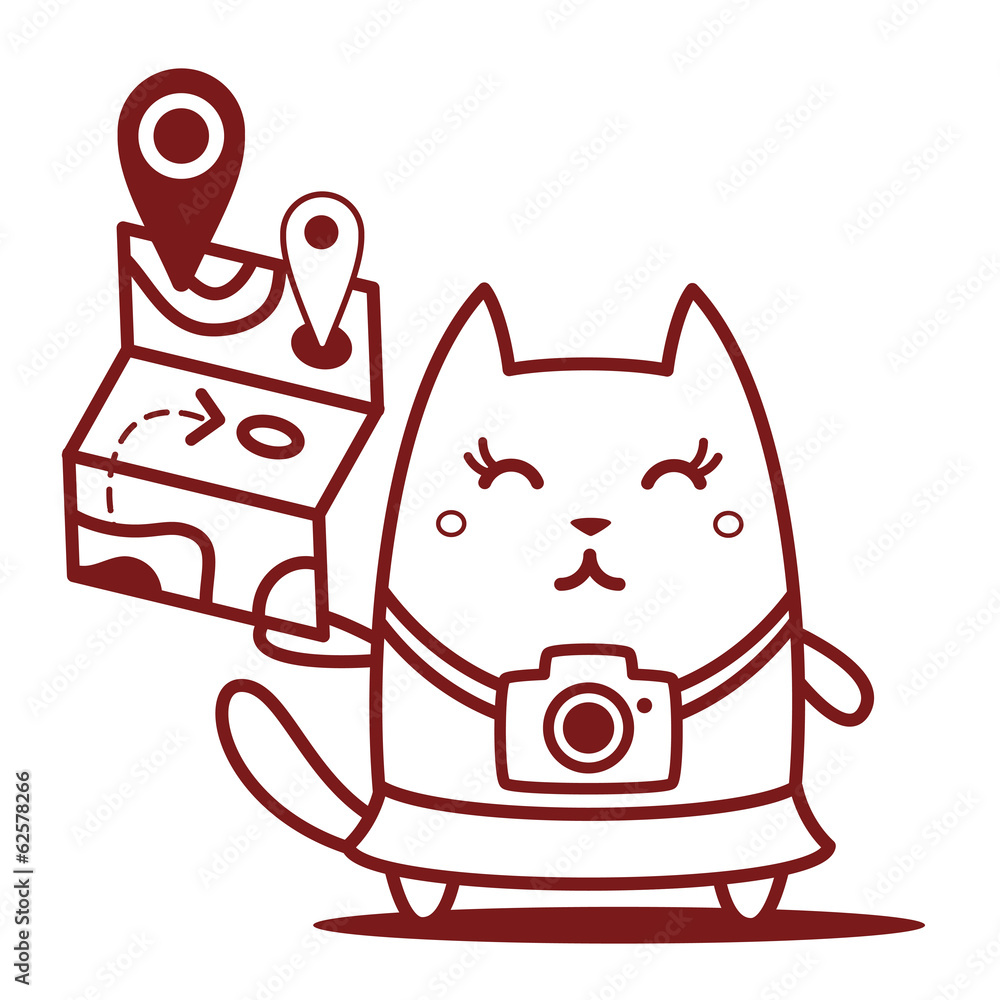 Character photographer with a camera line art Character photographer with a camera line art