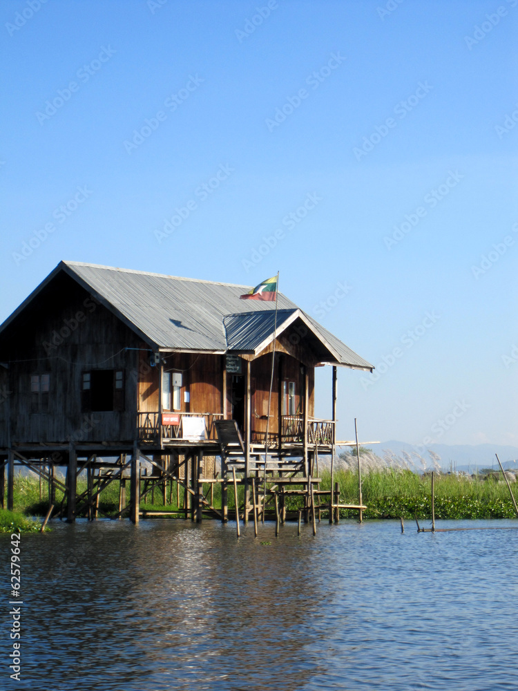 Obraz premium Post office Nyaungshwe harbor Inle Lake Myanmar