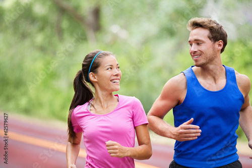 Healthy lifestyle - Running fitness couple jogging