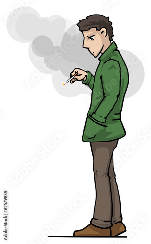 Man smoking, vector illustration