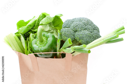 Grocery bag with vegetables