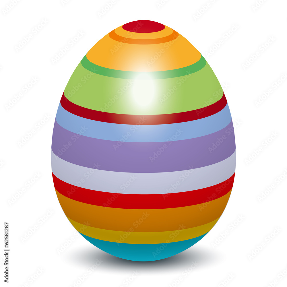 easter egg with striped pattern