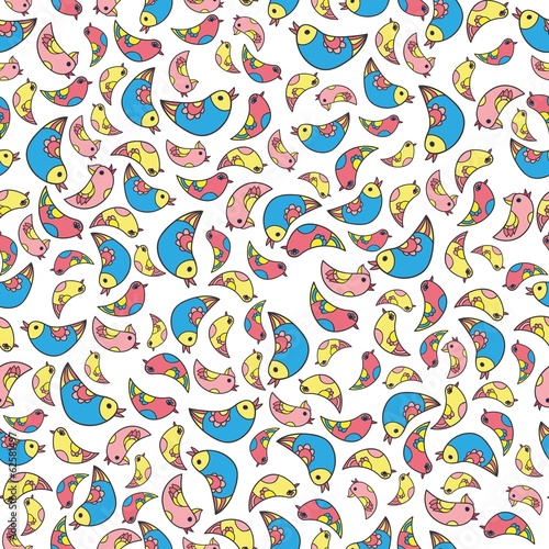 seamless pattern colorful birds