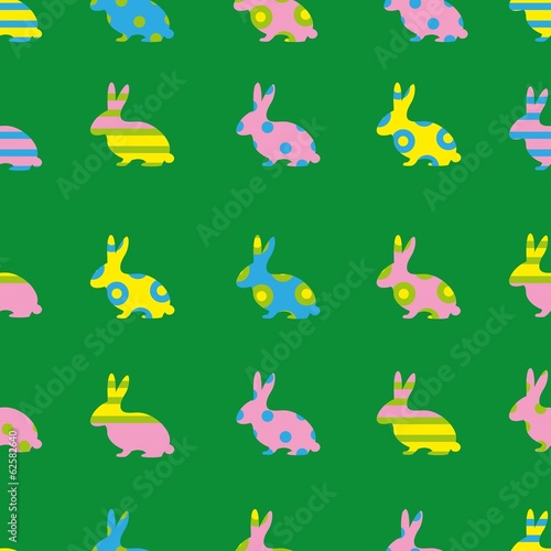 seamless colorful rabbits