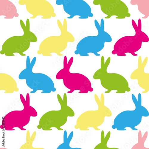 seamless pattern colorful rabbits