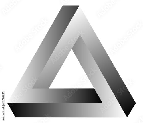 Impossible Triangle Of Tribar Optical Illusion Vector photo