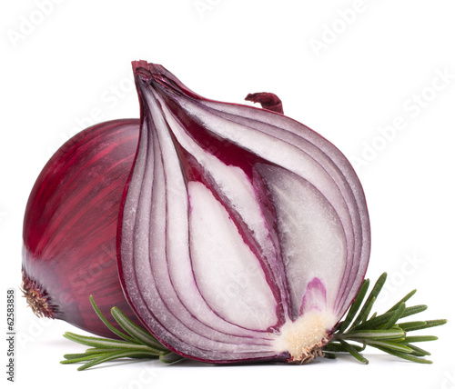 red onion and rosemary leaves