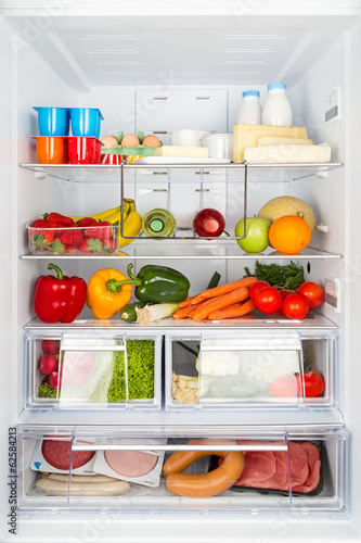 filled refrigerator