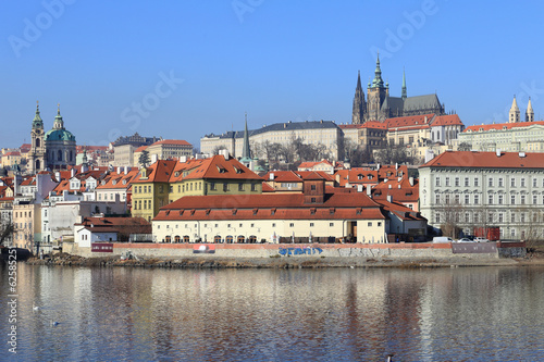Prague gothic Castle above River Vltava, Czech Republic