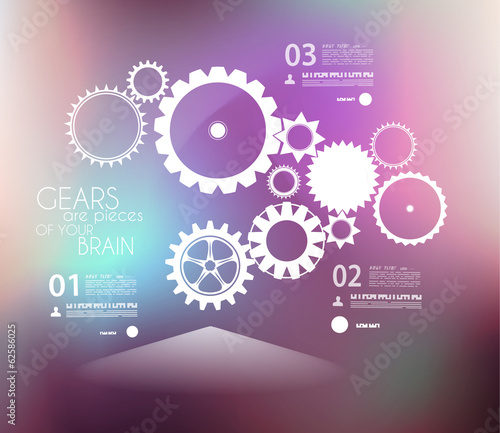 Infographic design template with gears.