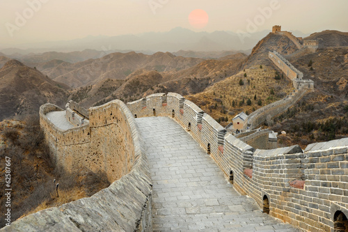 Great Wall of China during sunset #62587667