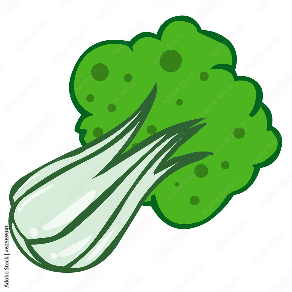 green Lettuce cartoon isolated illustration Stock Vector Adobe Stock