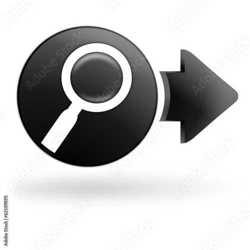 recherche loupe sur bouton noir